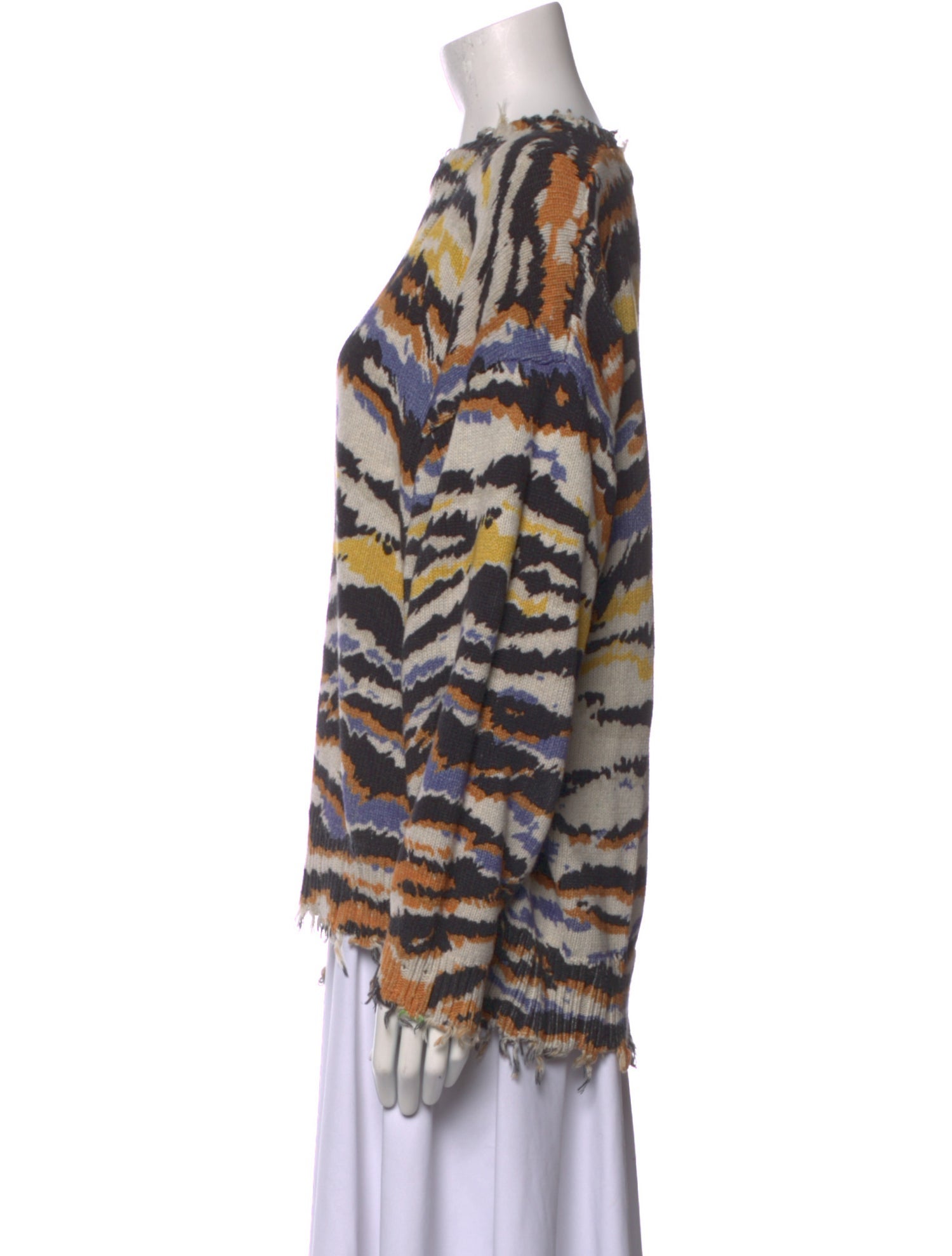 R13 Animal Print Crew Neck Sweater