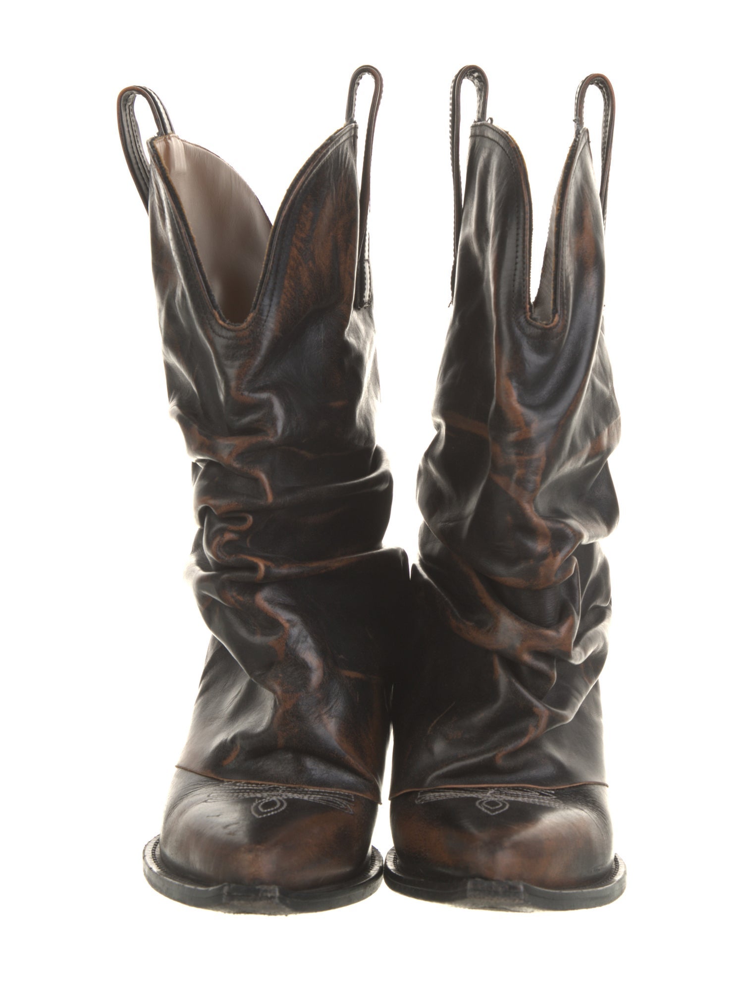 R13 Leather Embroidered Accent Western Boots