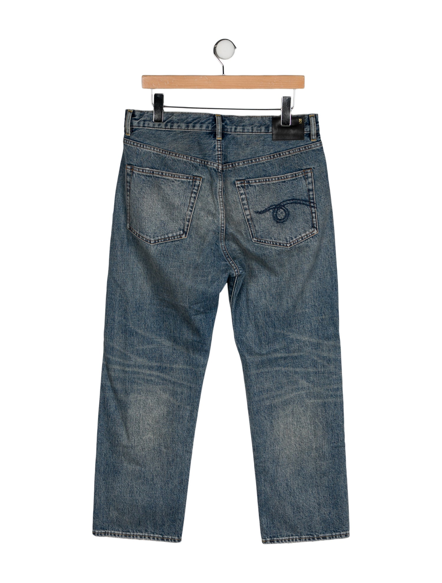 R13 High-Rise Straight Leg Jeans