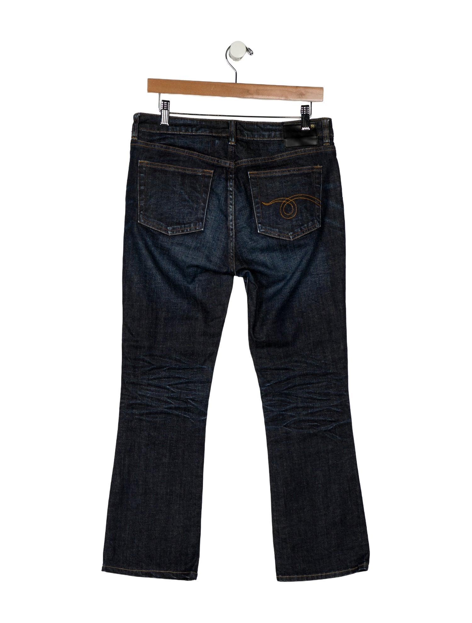 R13 Mid-Rise Straight Leg Jeans