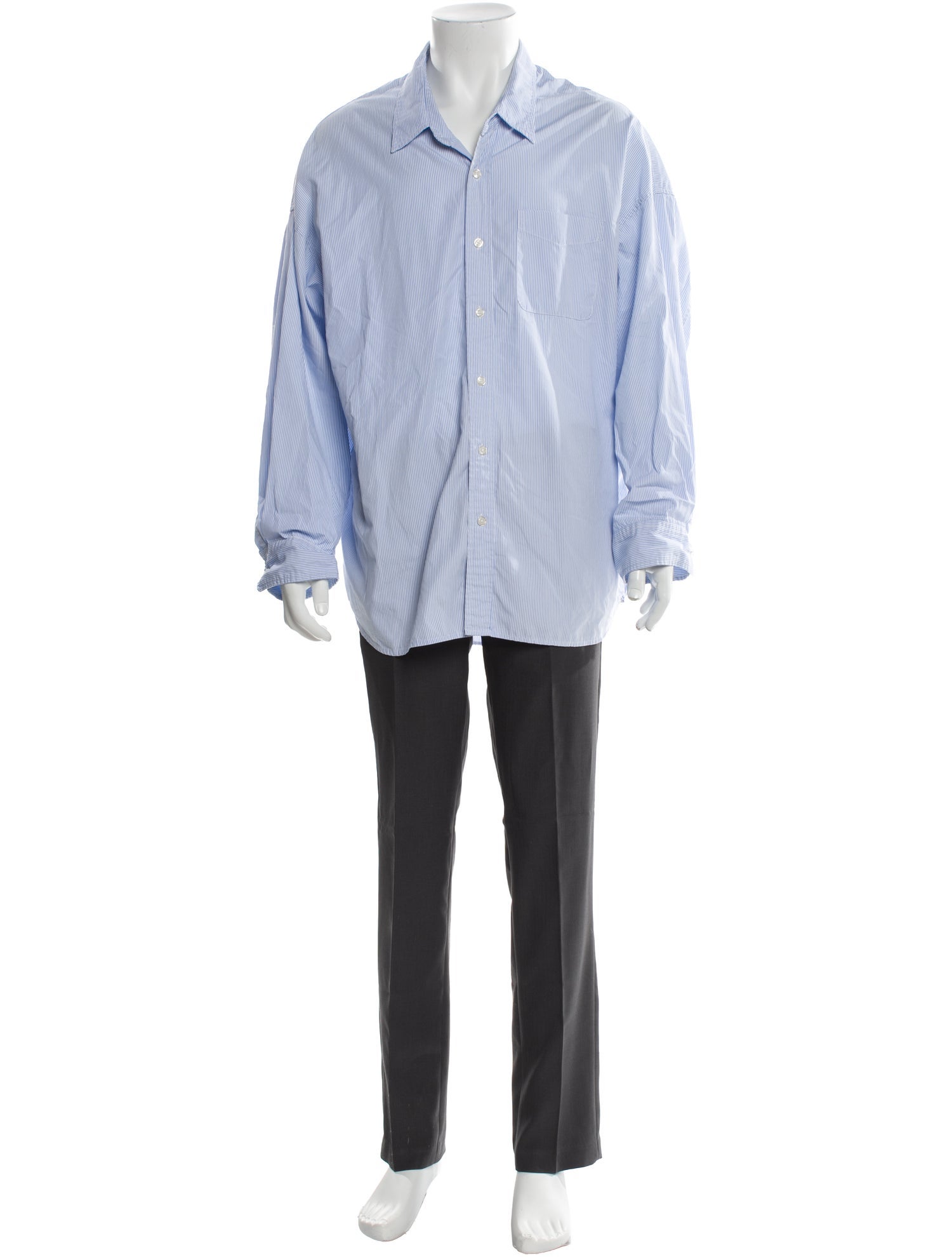 R13 Striped Long Sleeve Dress Shirt