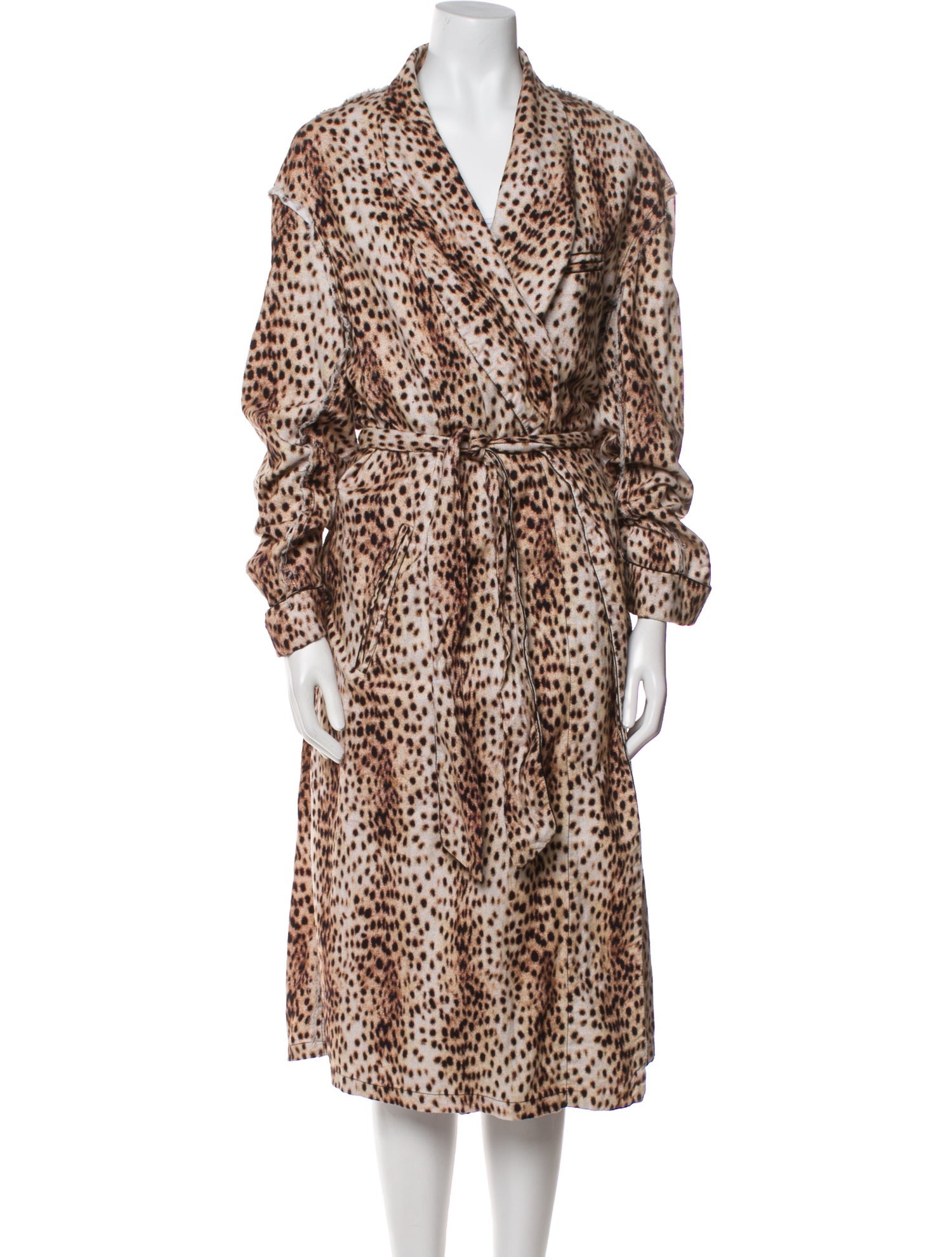 R13 Animal Print Faux Fur Coat