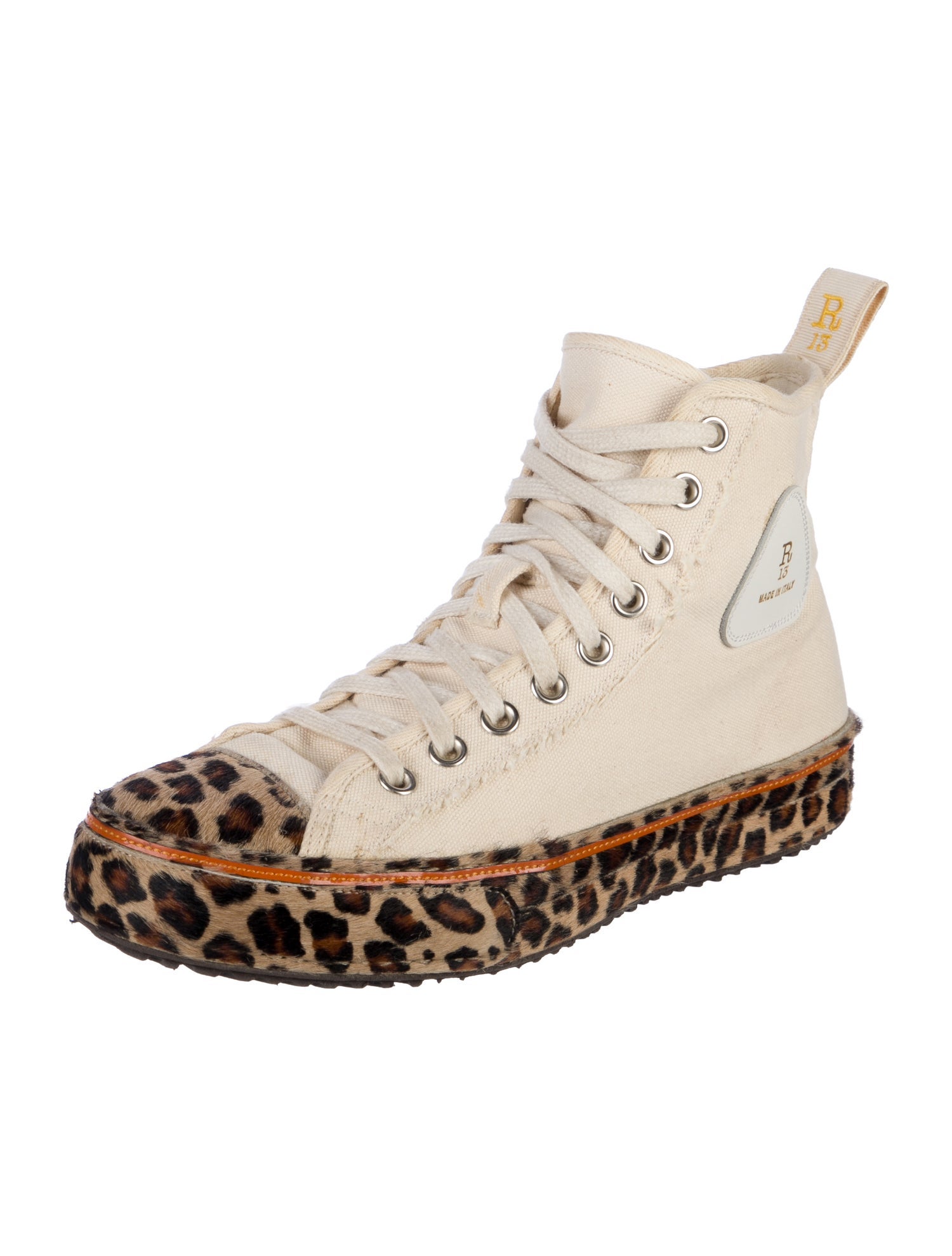 R13 Canvas Animal Print Sneakers