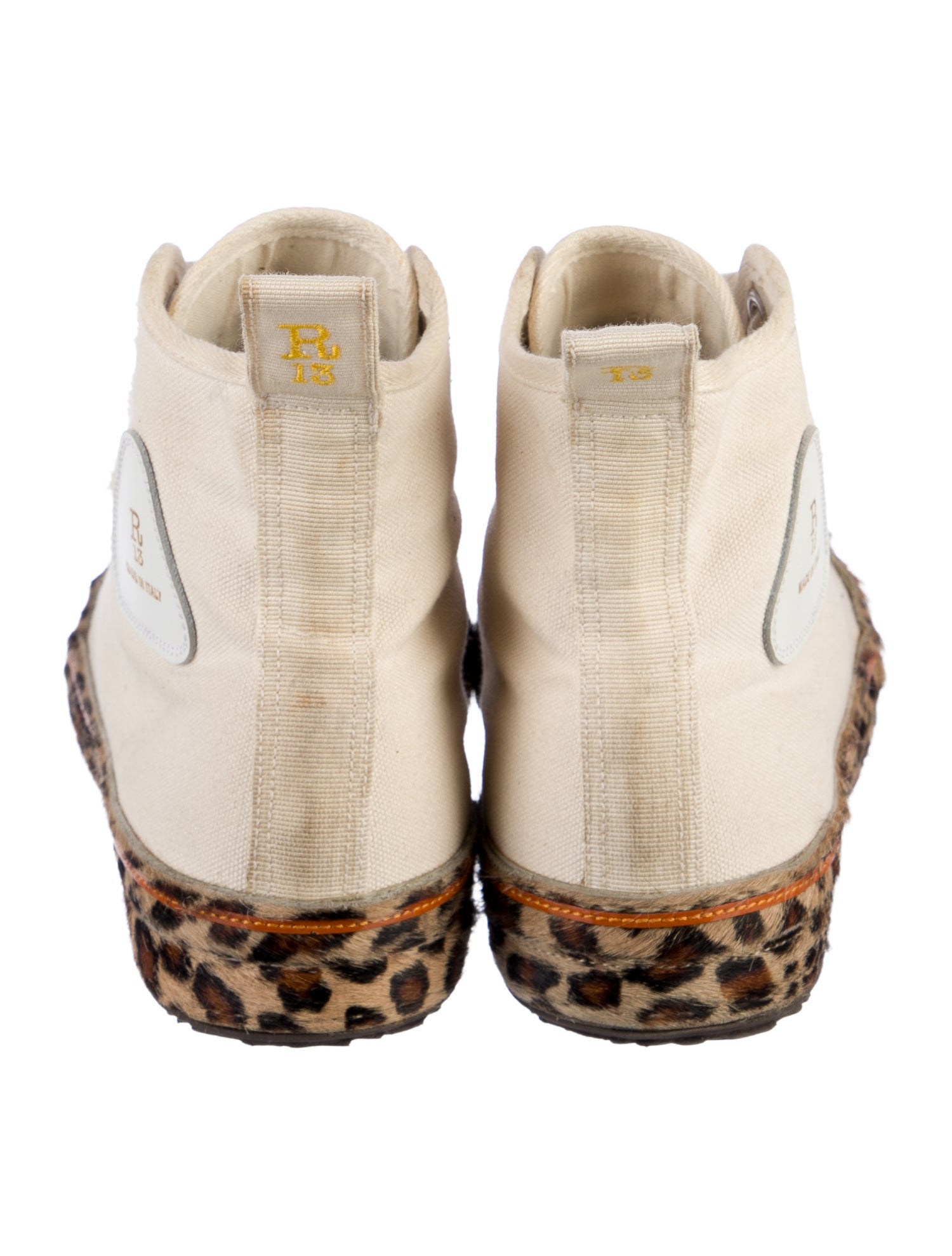 R13 Canvas Animal Print Sneakers