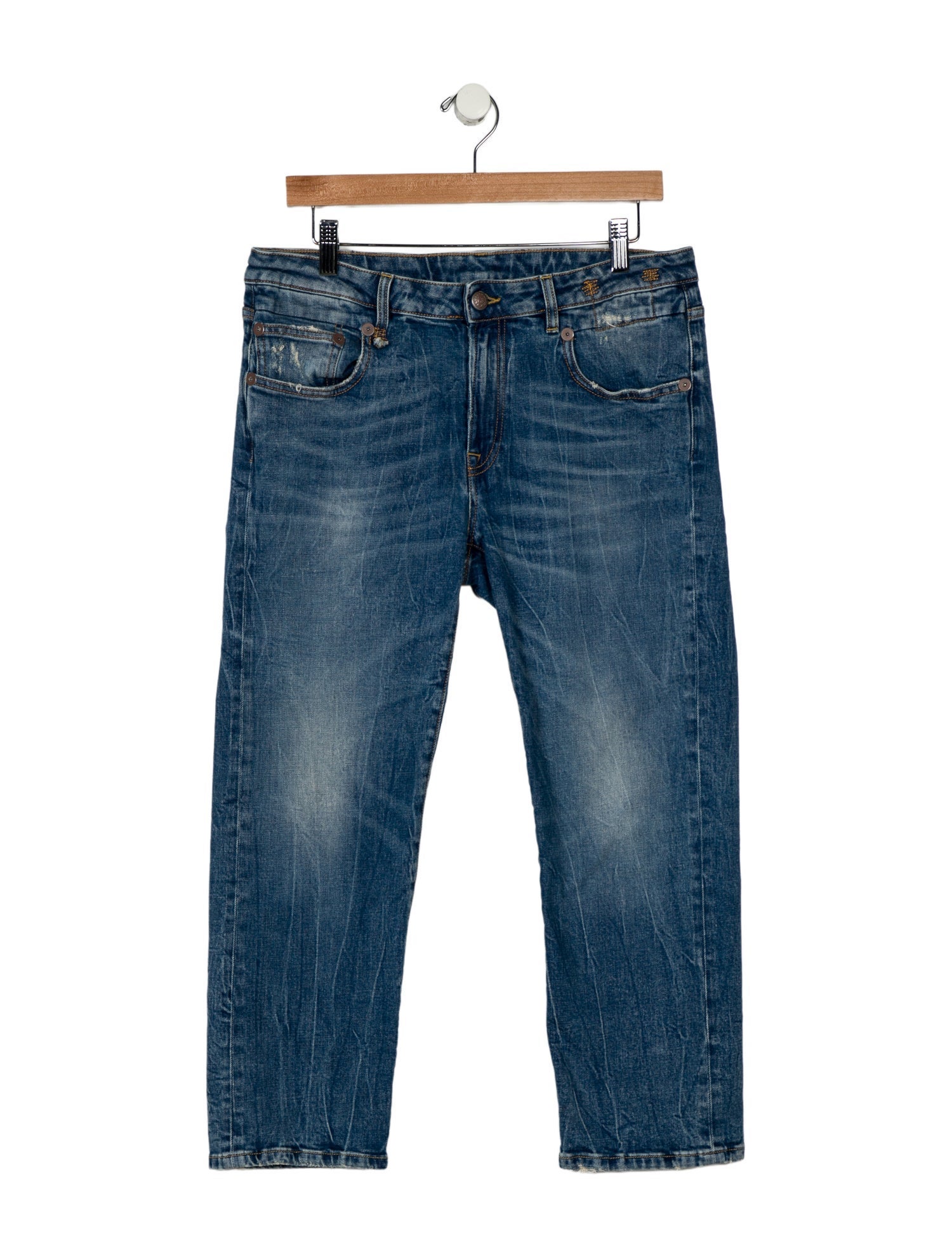 R13 Mid-Rise Straight Leg Jeans