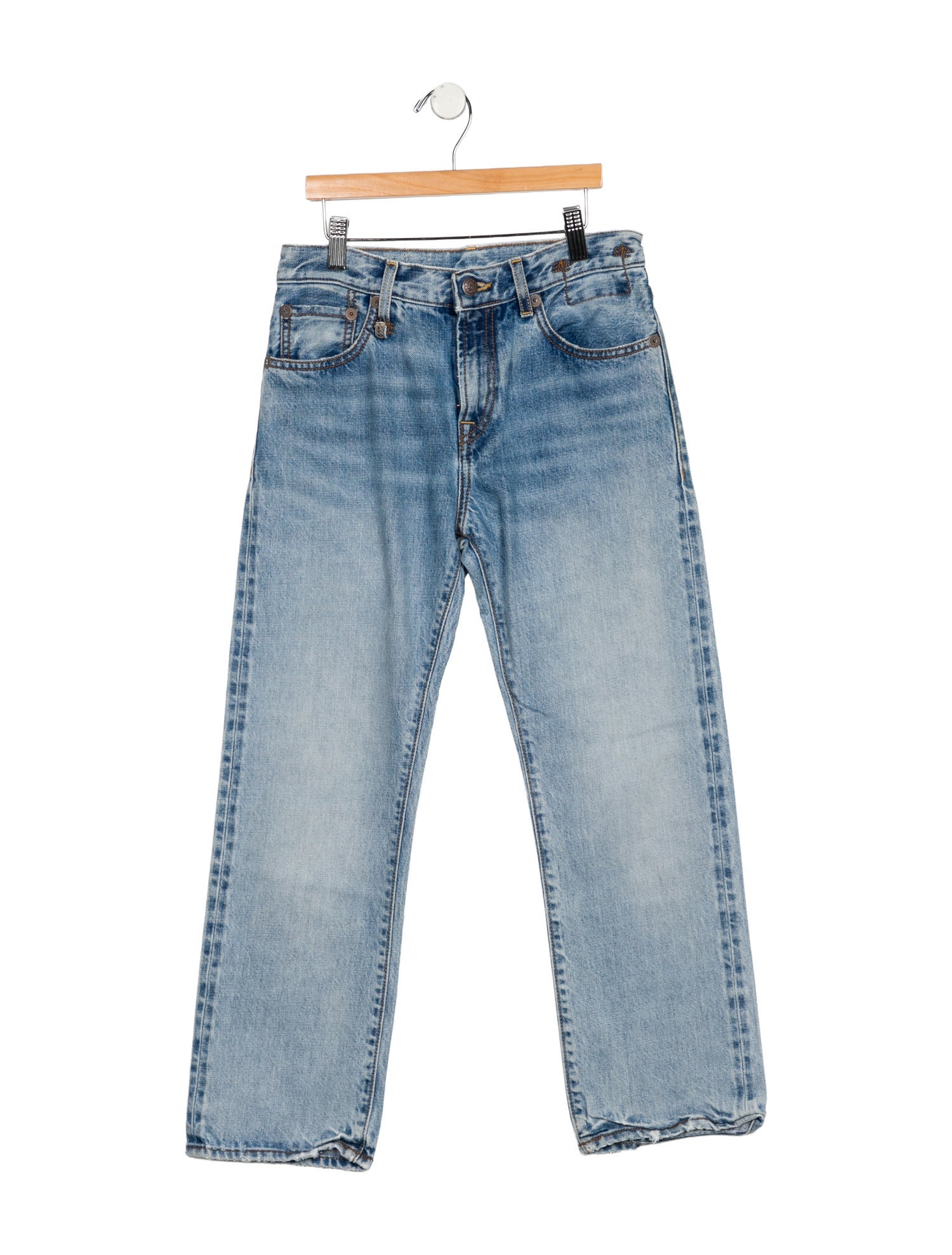 R13 Mid-Rise Straight Leg Jeans