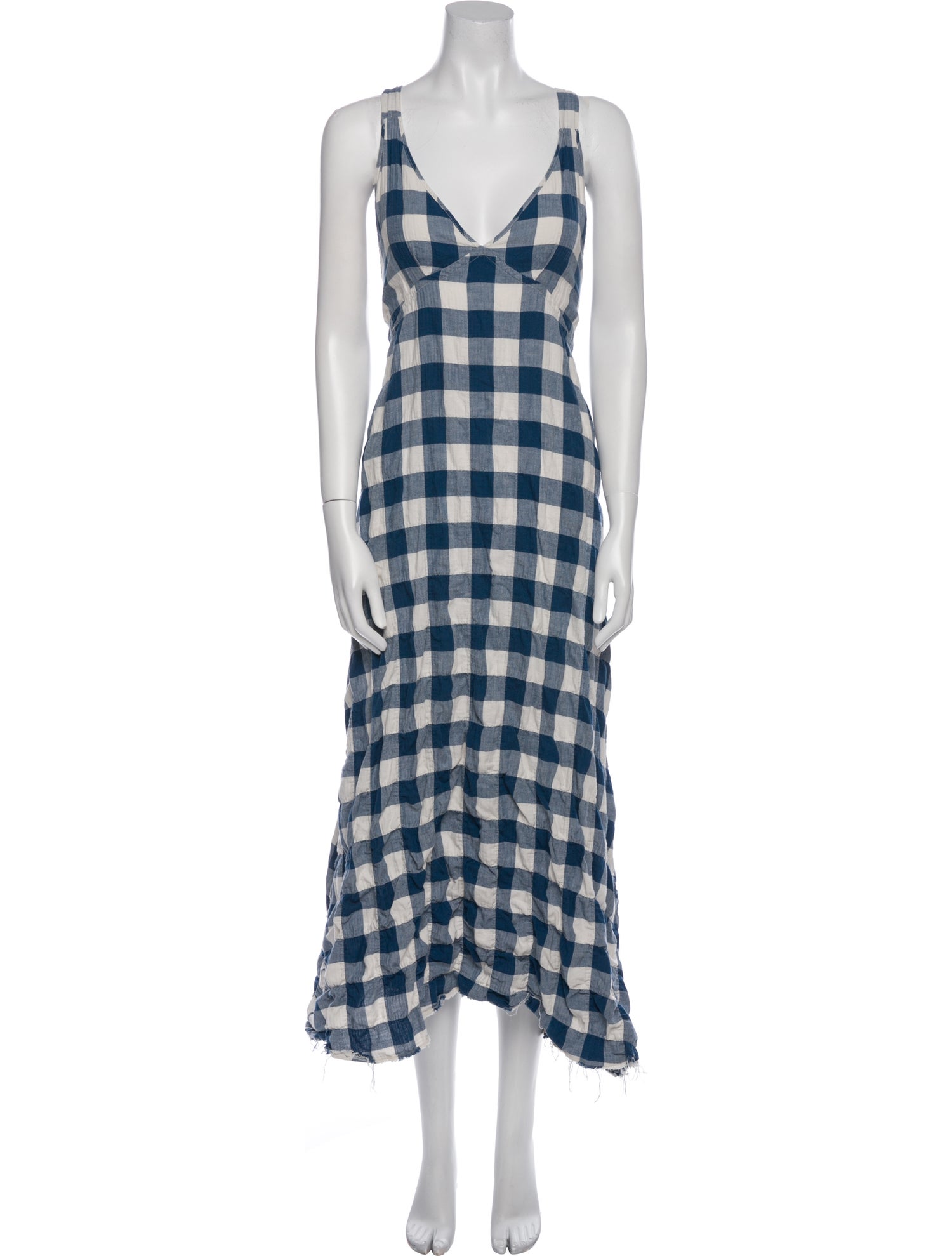 R13 Plaid Print Long Dress