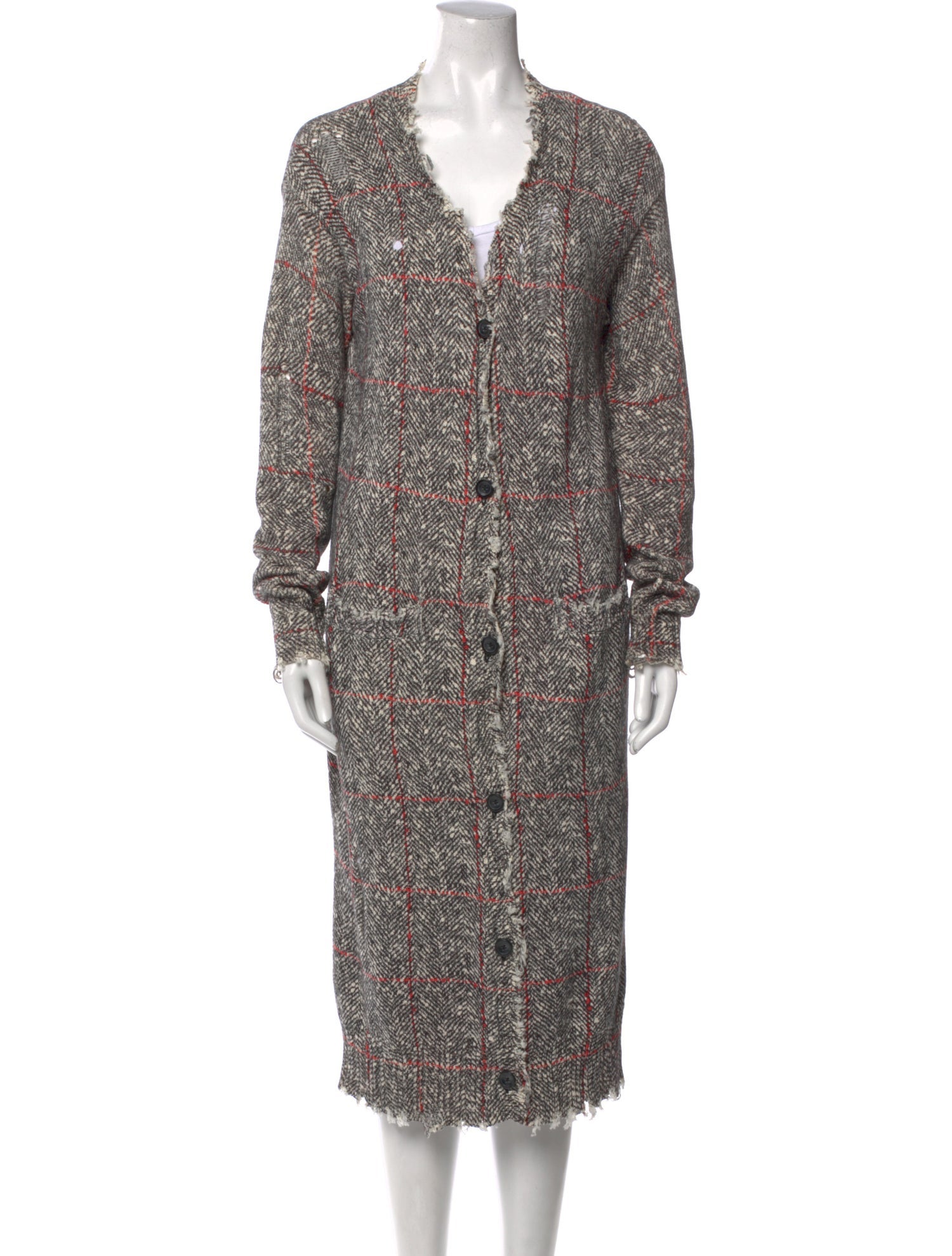 R13 Printed V-Neck Sweater