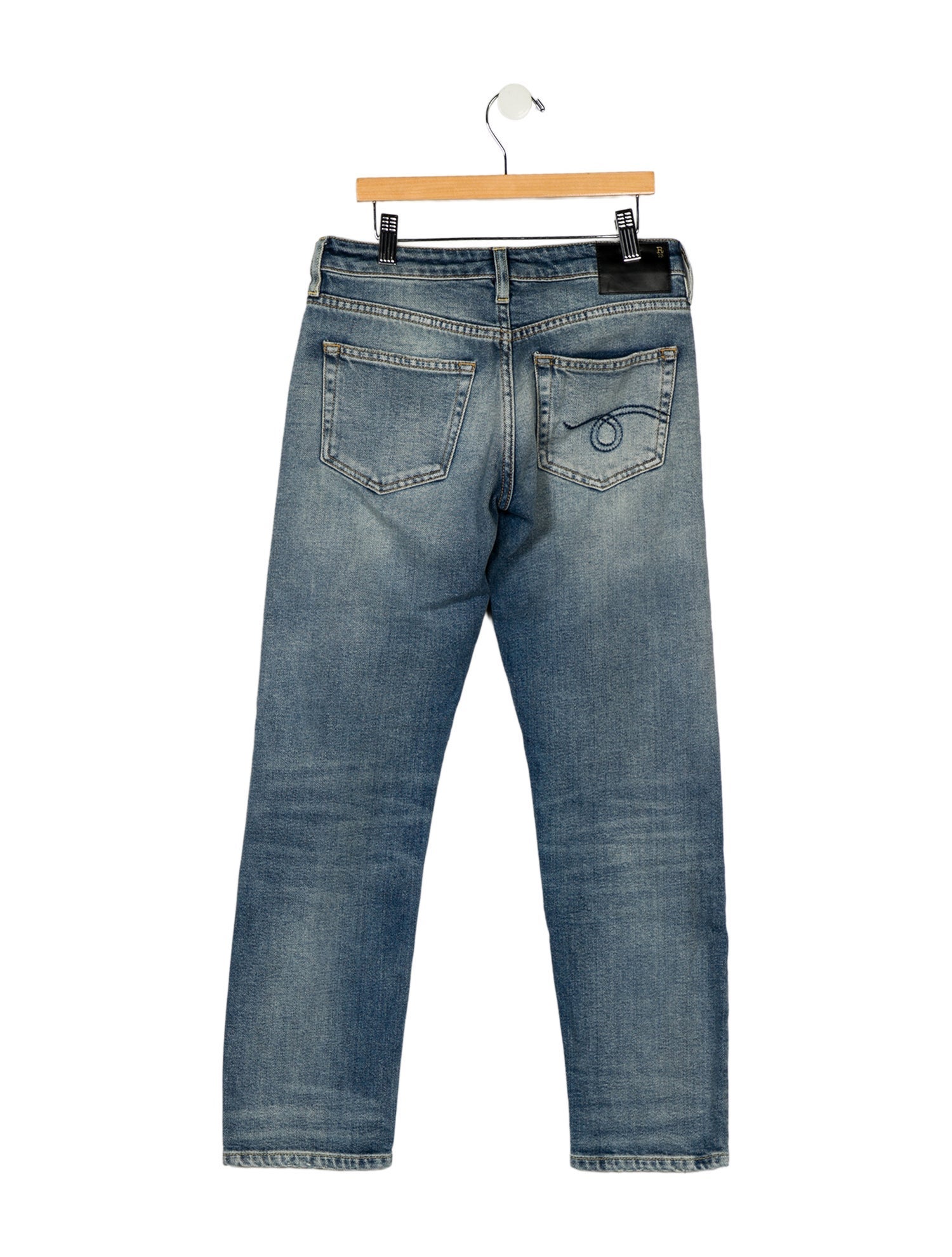 R13 Mid-Rise Straight Leg Jeans