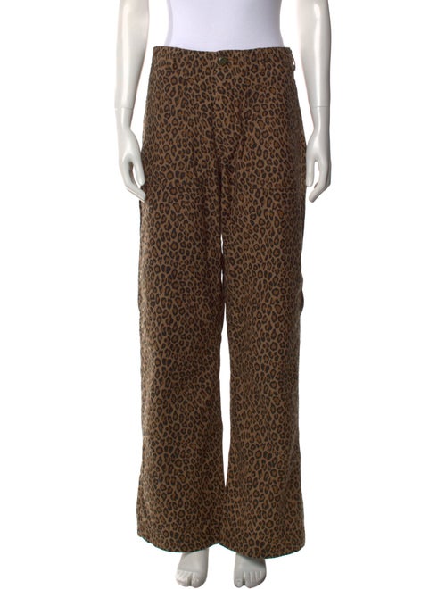 R13 Animal Print Wide Leg Pants