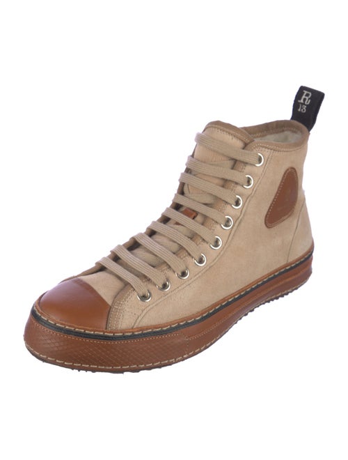 R13 Suede Colorblock Pattern Sneakers