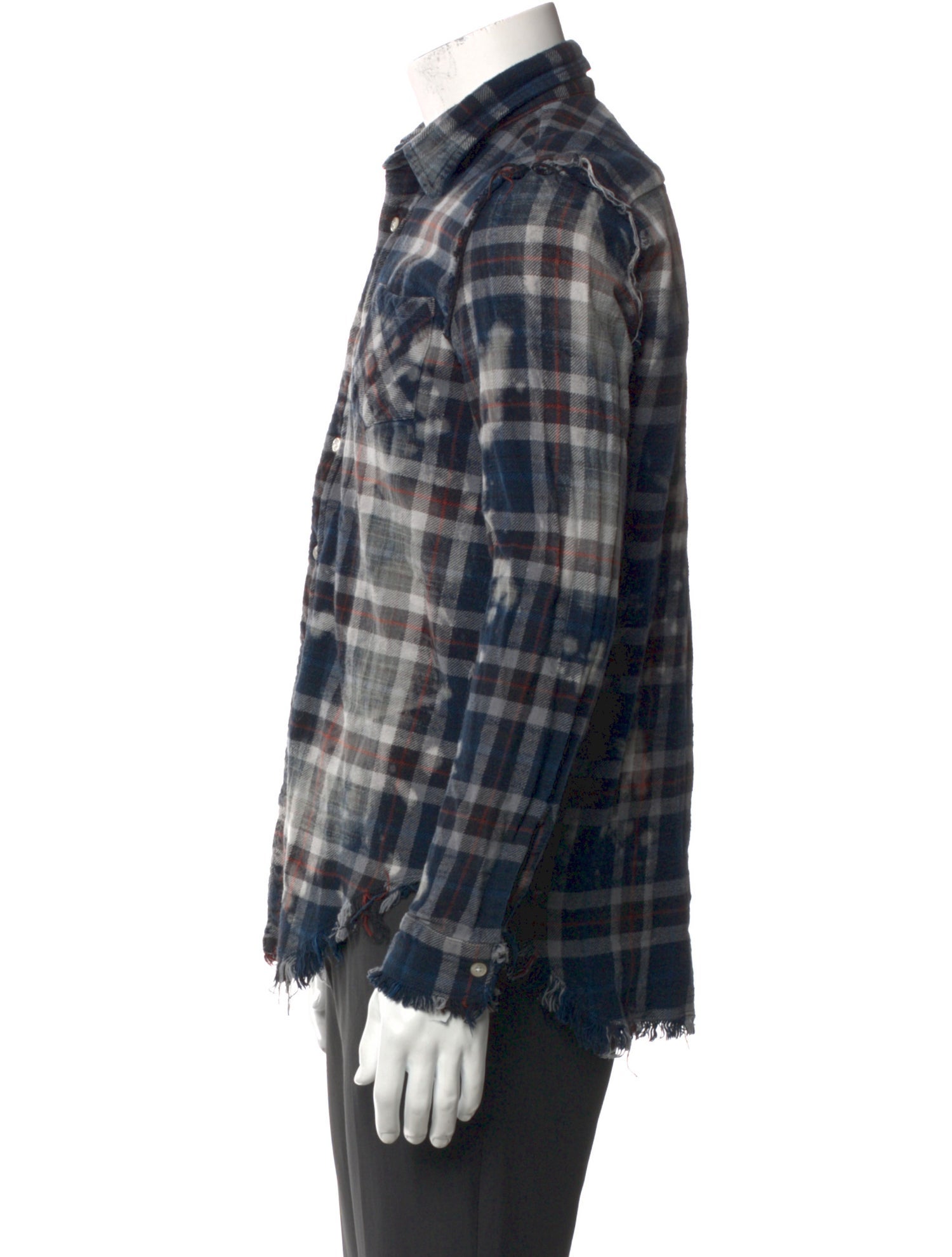 R13 Plaid Print Long Sleeve Shirt