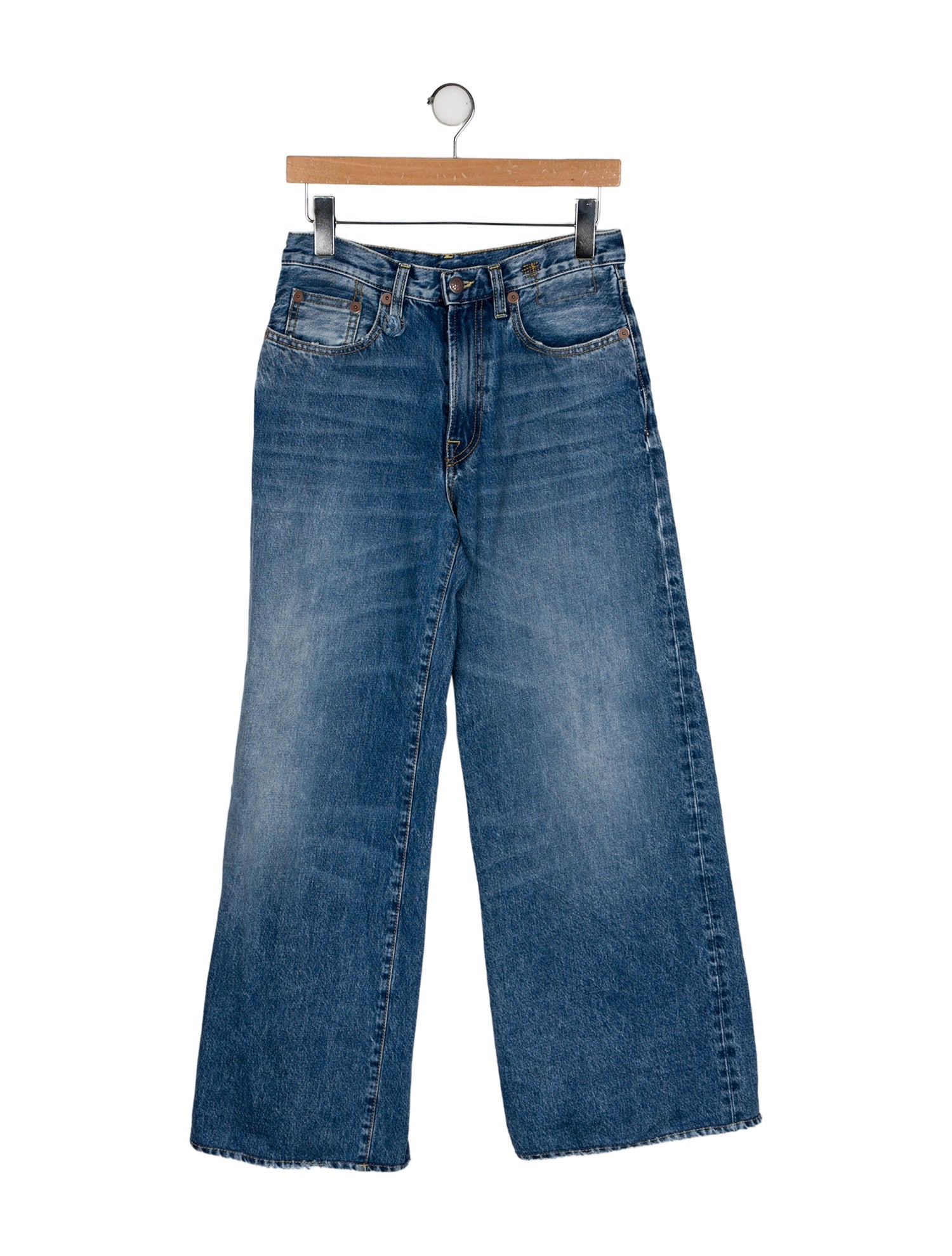 R13 Mid-Rise Wide Leg Jeans