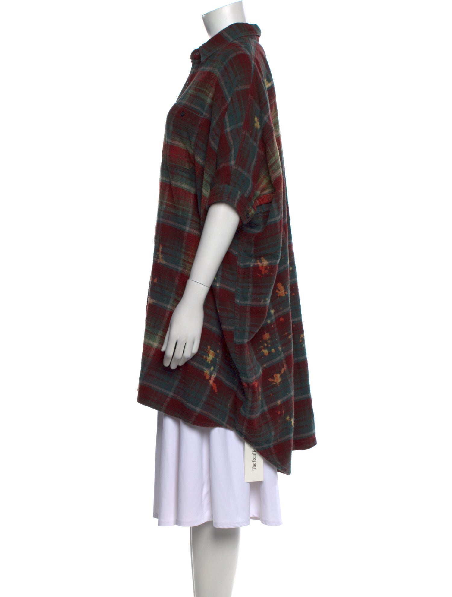 R13 Plaid Print Mock Neck Sweater