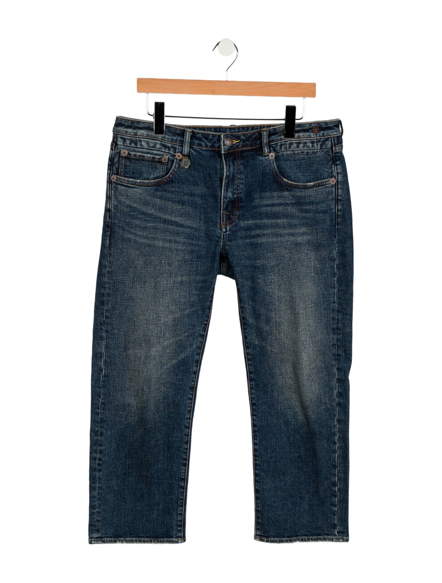 R13 Mid-Rise Straight Leg Jeans