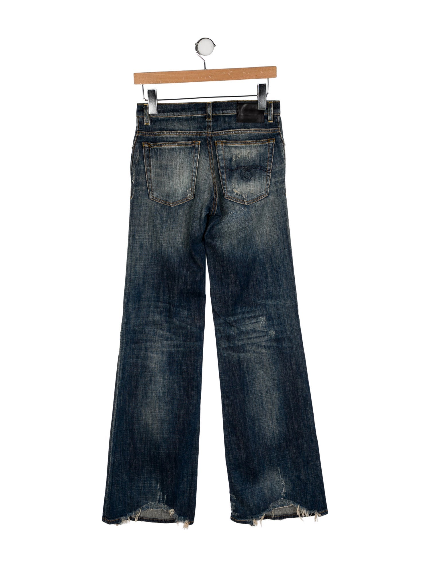 R13 Mid-Rise Wide Leg Jeans