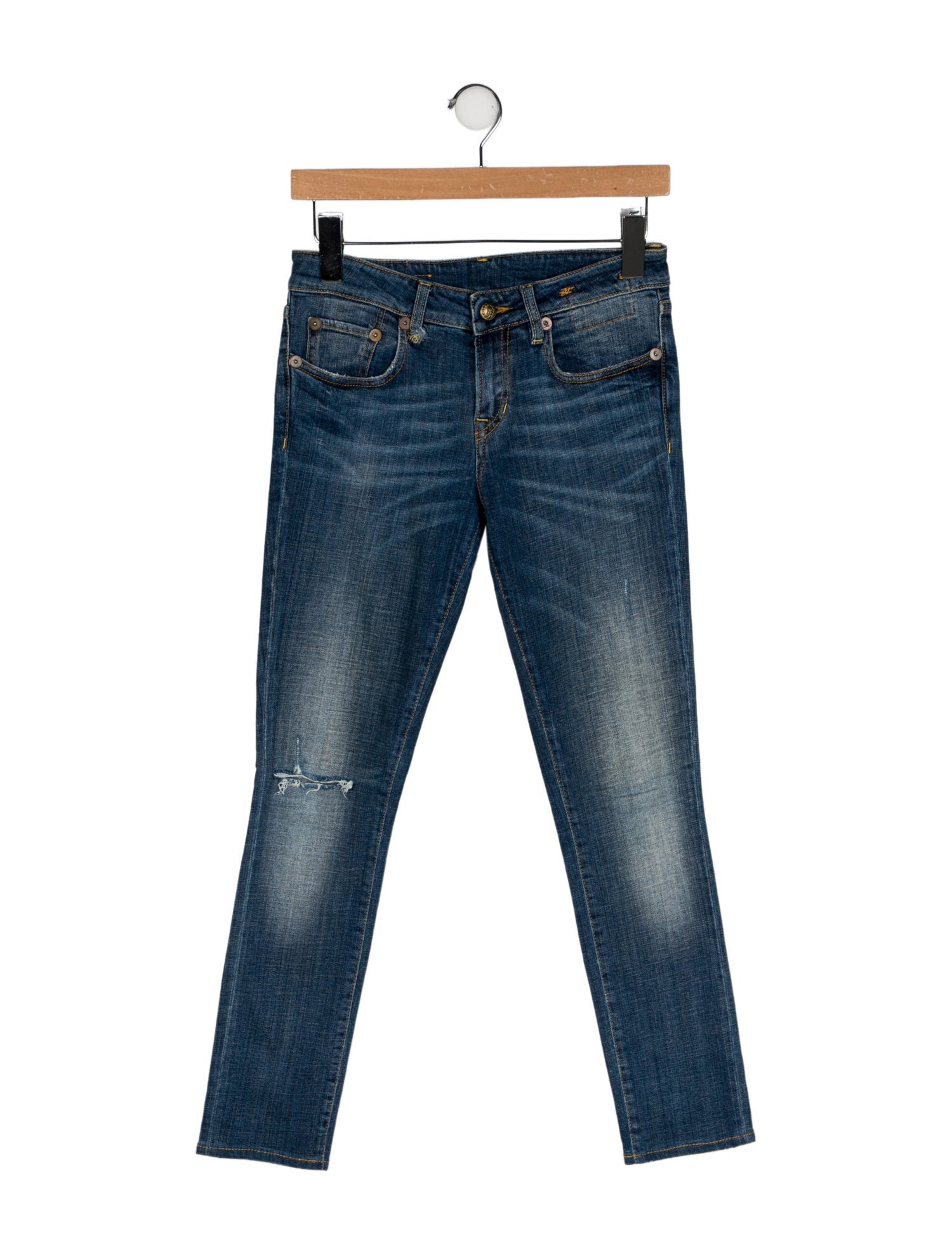 R13 Mid-Rise Skinny Leg Jeans
