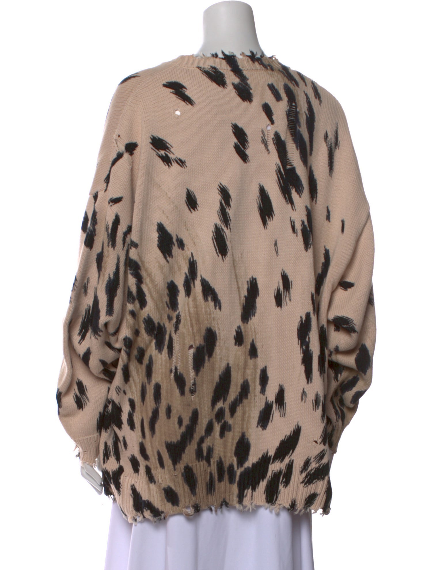R13 Animal Print Crew Neck Sweater