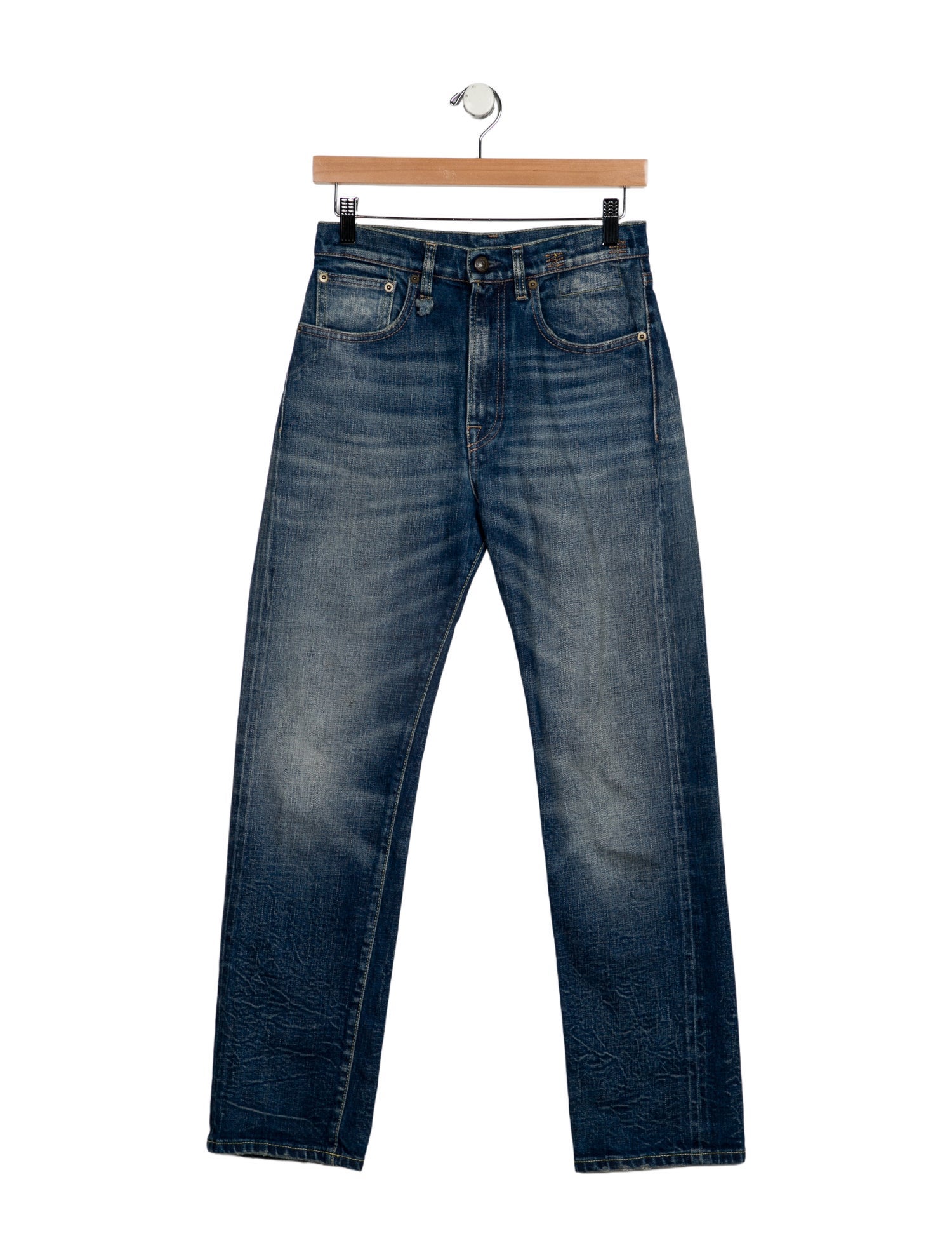 R13 Mid-Rise Straight Leg Jeans