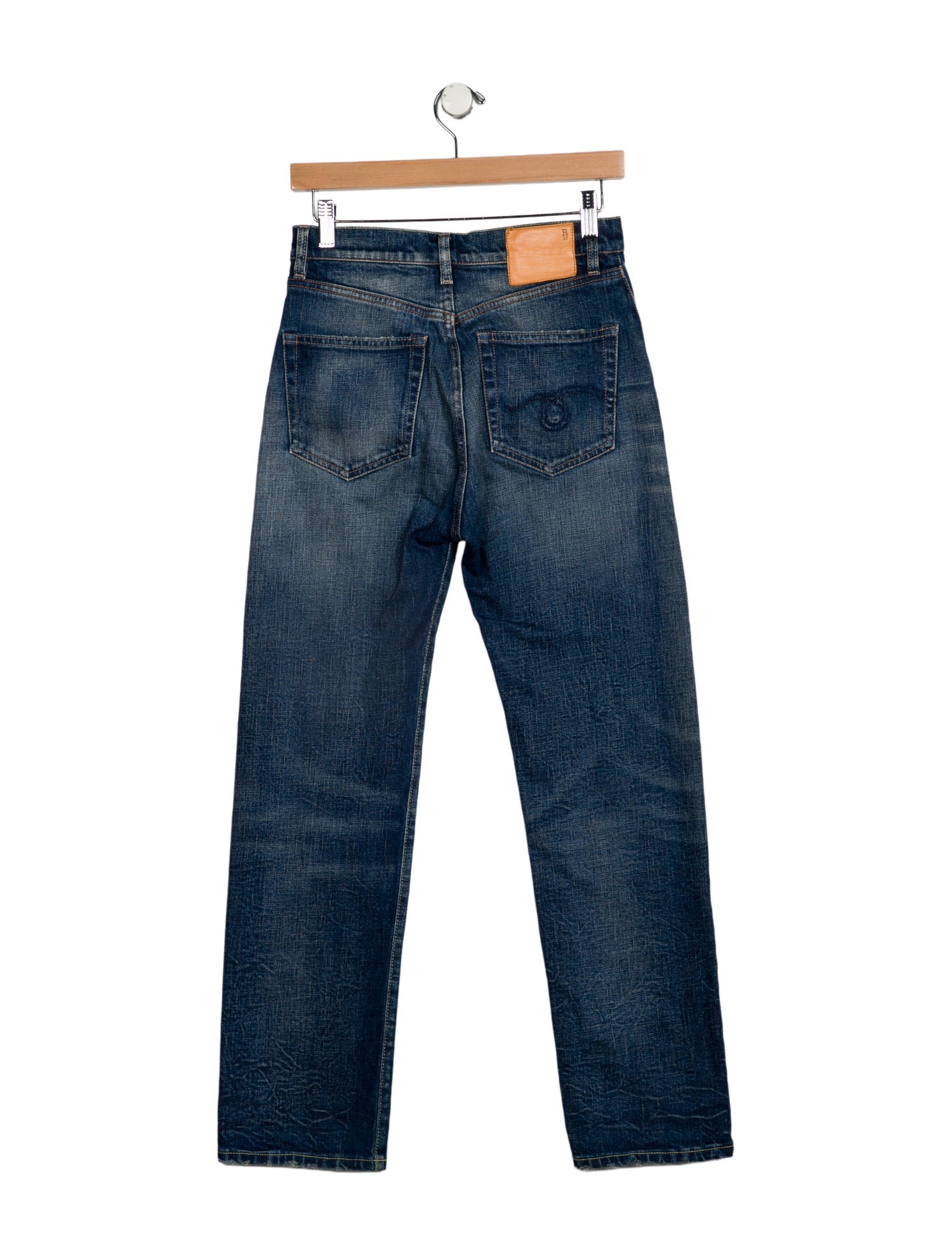 R13 Mid-Rise Straight Leg Jeans