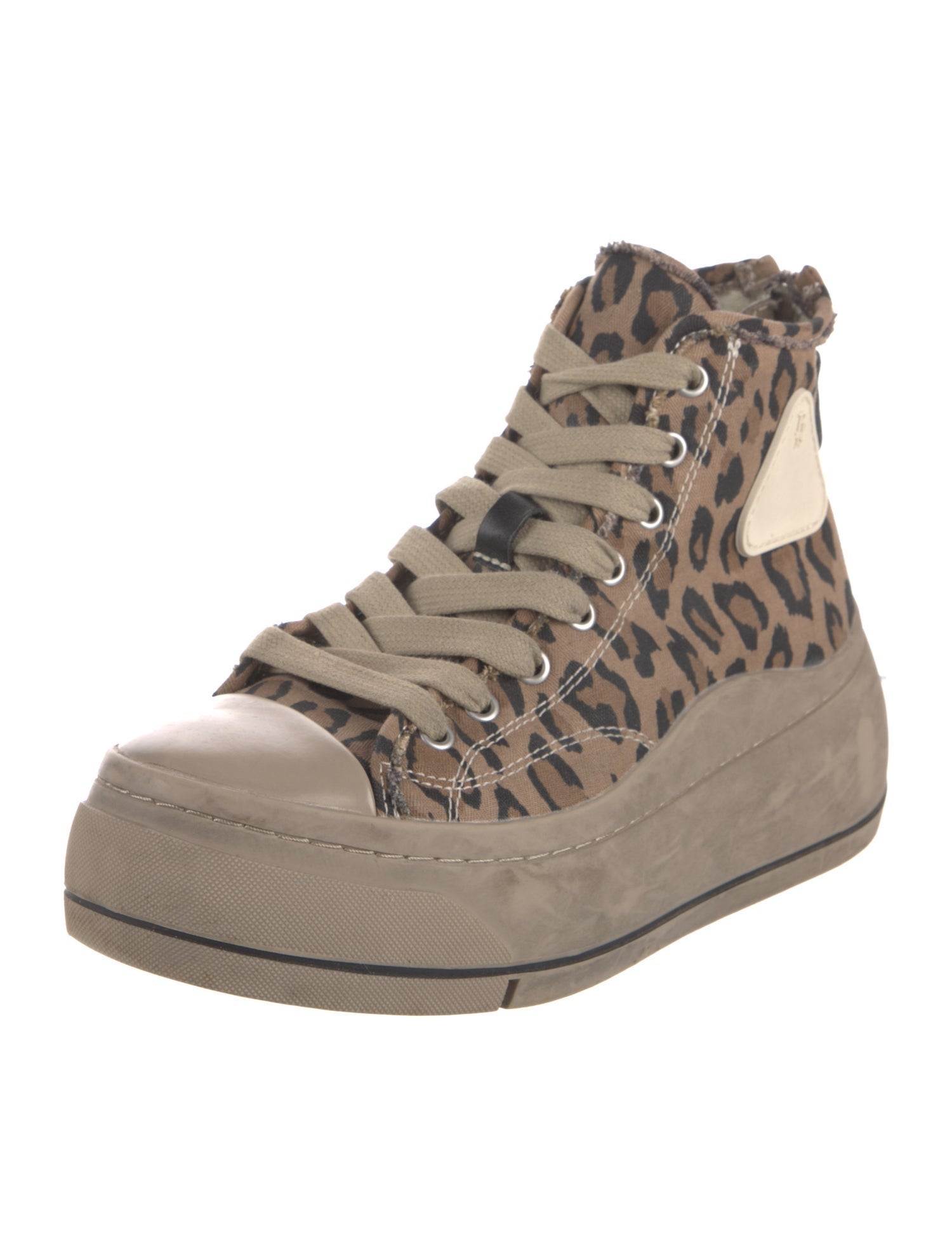 R13 Canvas Animal Print Wedge Sneakers