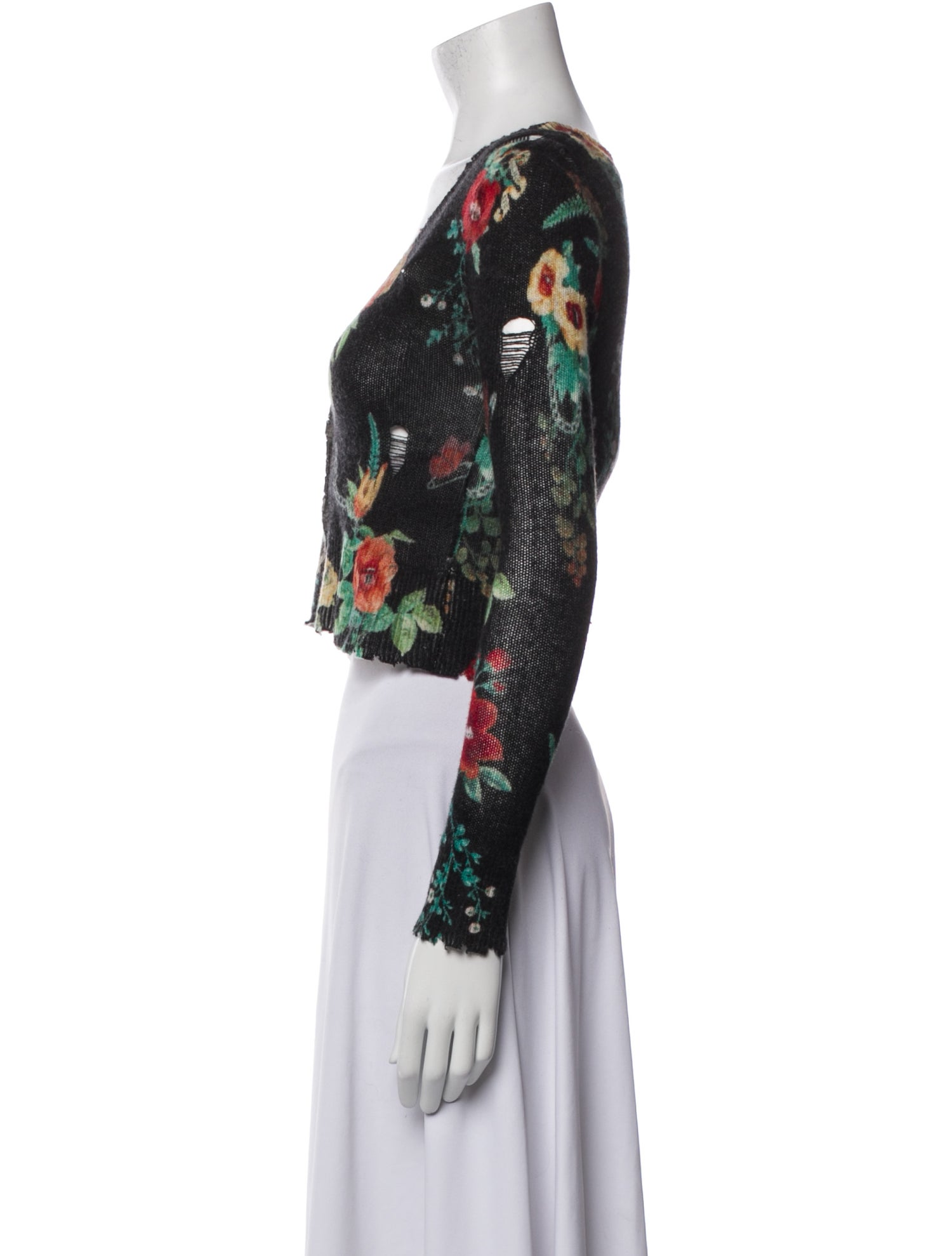 R13 Cashmere Floral Print Sweater