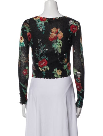 R13 Cashmere Floral Print Sweater