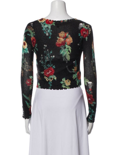R13 Cashmere Floral Print Sweater