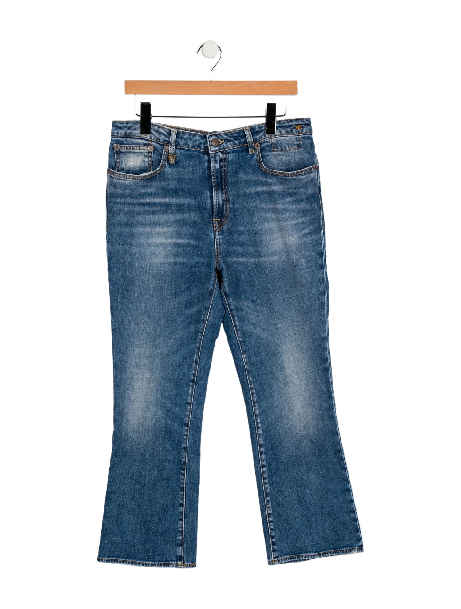 R13 Mid-Rise Wide Leg Jeans