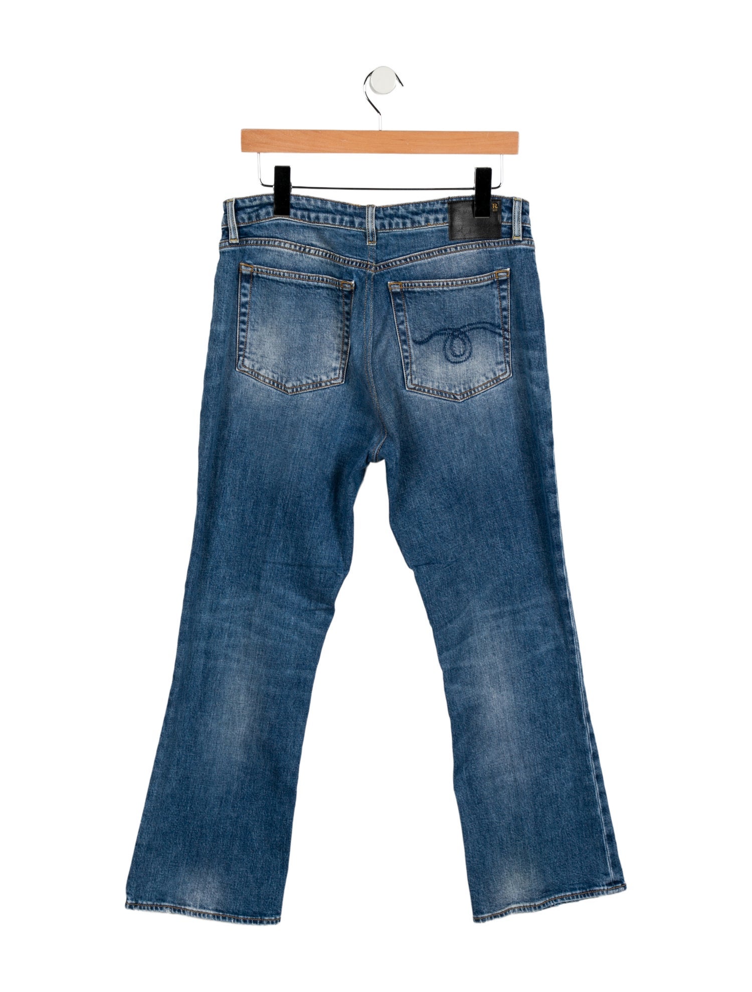 R13 Mid-Rise Wide Leg Jeans