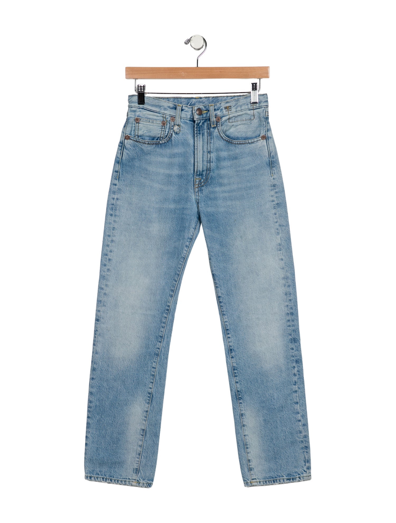 R13 Mid-Rise Straight Leg Jeans