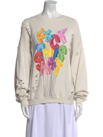 R13 Graphic Print Crew Neck Sweatshirt