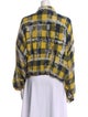 R13 Plaid Print Long Sleeve Button-Up Top