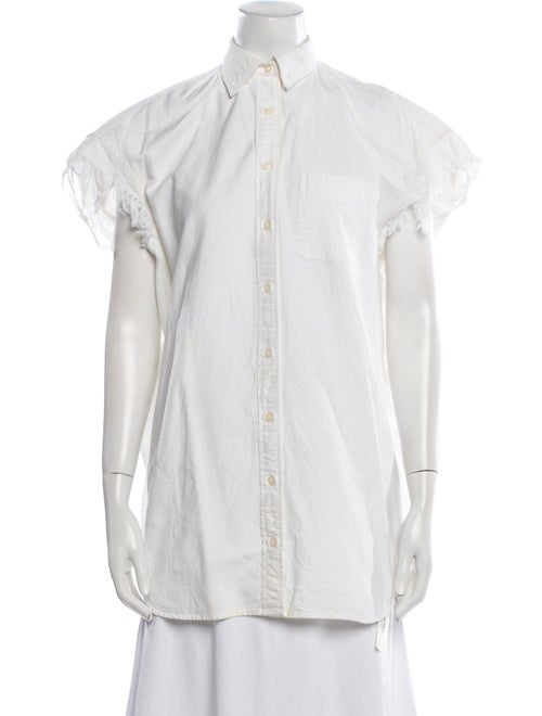 R13 Short Sleeve Button-Up Top
