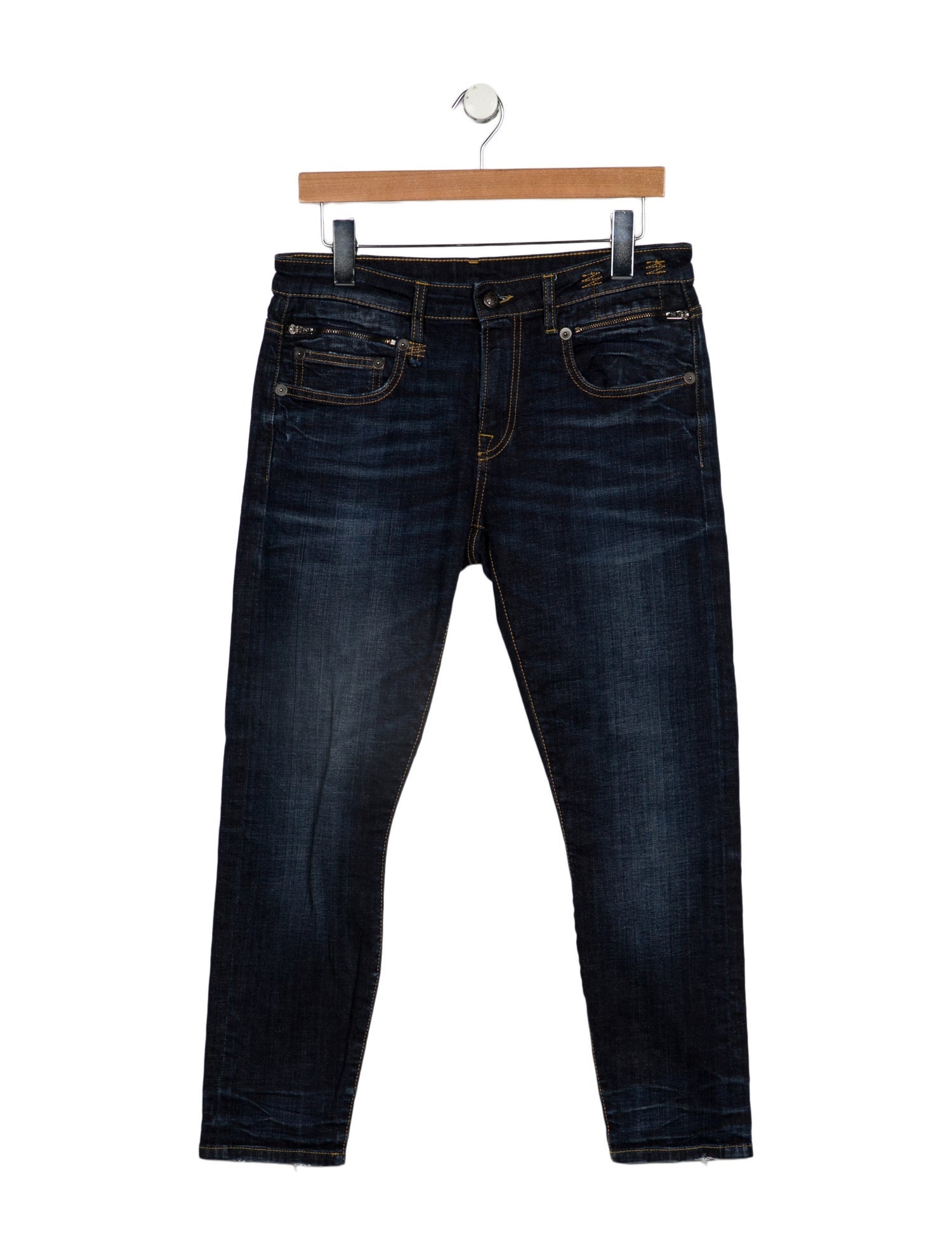 R13 Mid-Rise Straight Leg Jeans