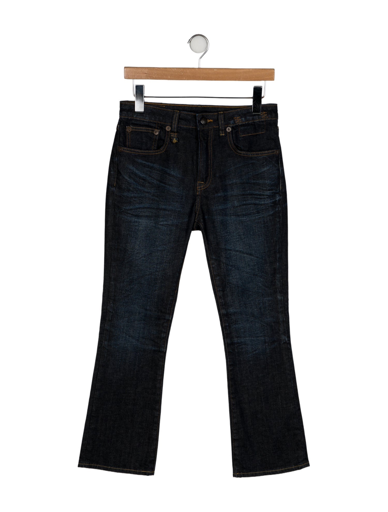 R13 Mid-Rise Straight Leg Jeans