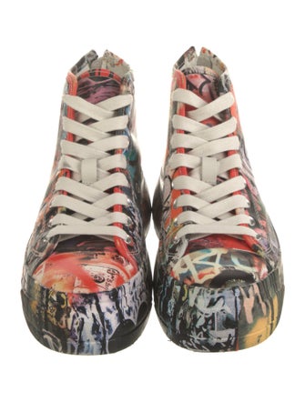 R13 Canvas Printed Wedge Sneakers