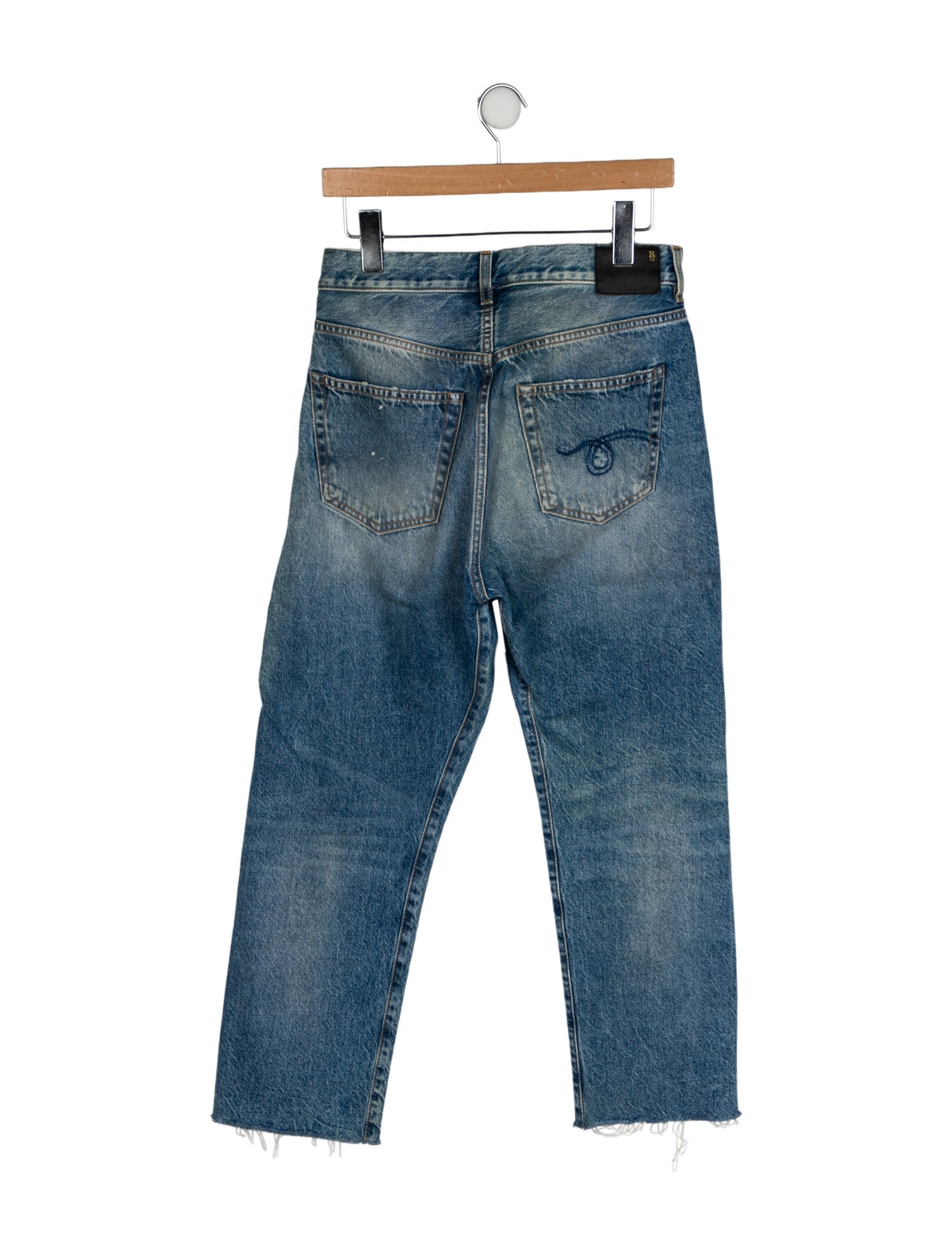 R13 High-Rise Straight Leg Jeans