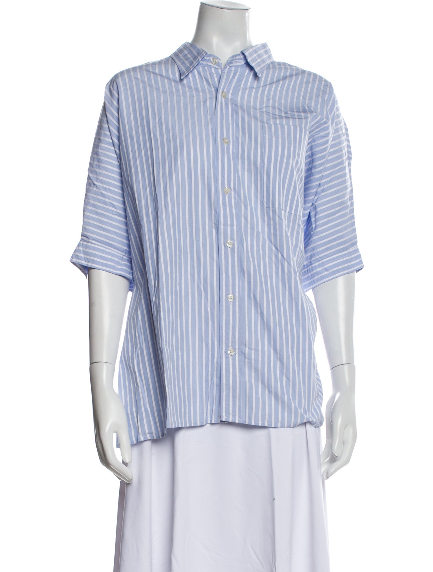R13 Striped Three-Quarter Sleeve Button-Up Top w/ Tags
