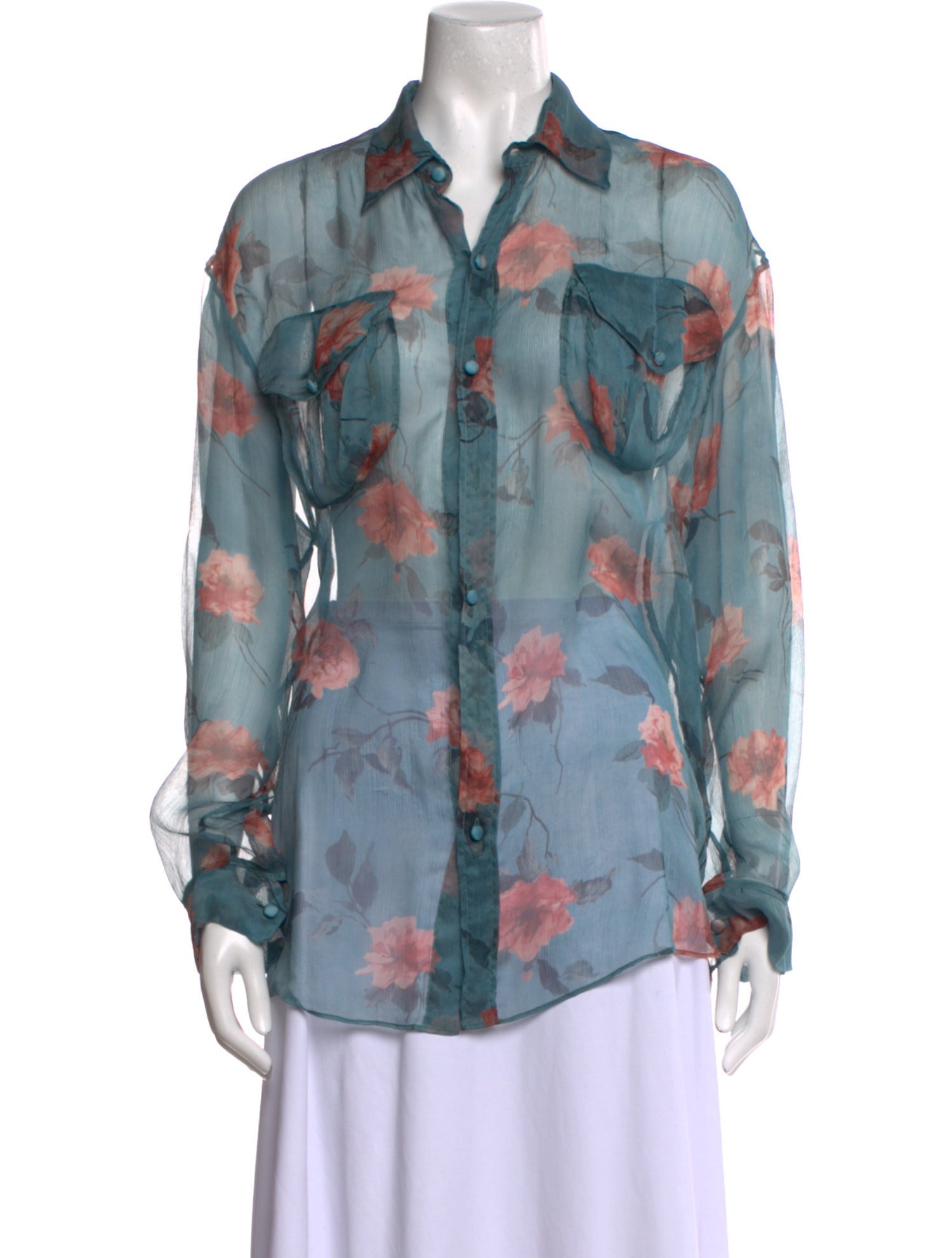 R13 Silk Floral Print Blouse