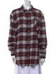 R13 Plaid Print Long Sleeve Button-Up Top