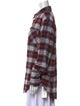R13 Plaid Print Long Sleeve Button-Up Top