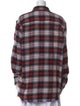 R13 Plaid Print Long Sleeve Button-Up Top