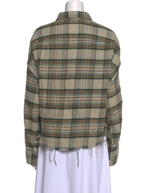 R13 Plaid Print Long Sleeve Button-Up Top