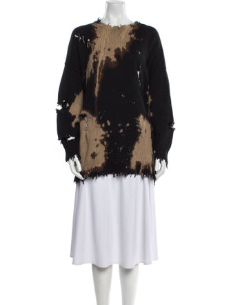 R13 Tie-Dye Print Scoop Neck Sweater