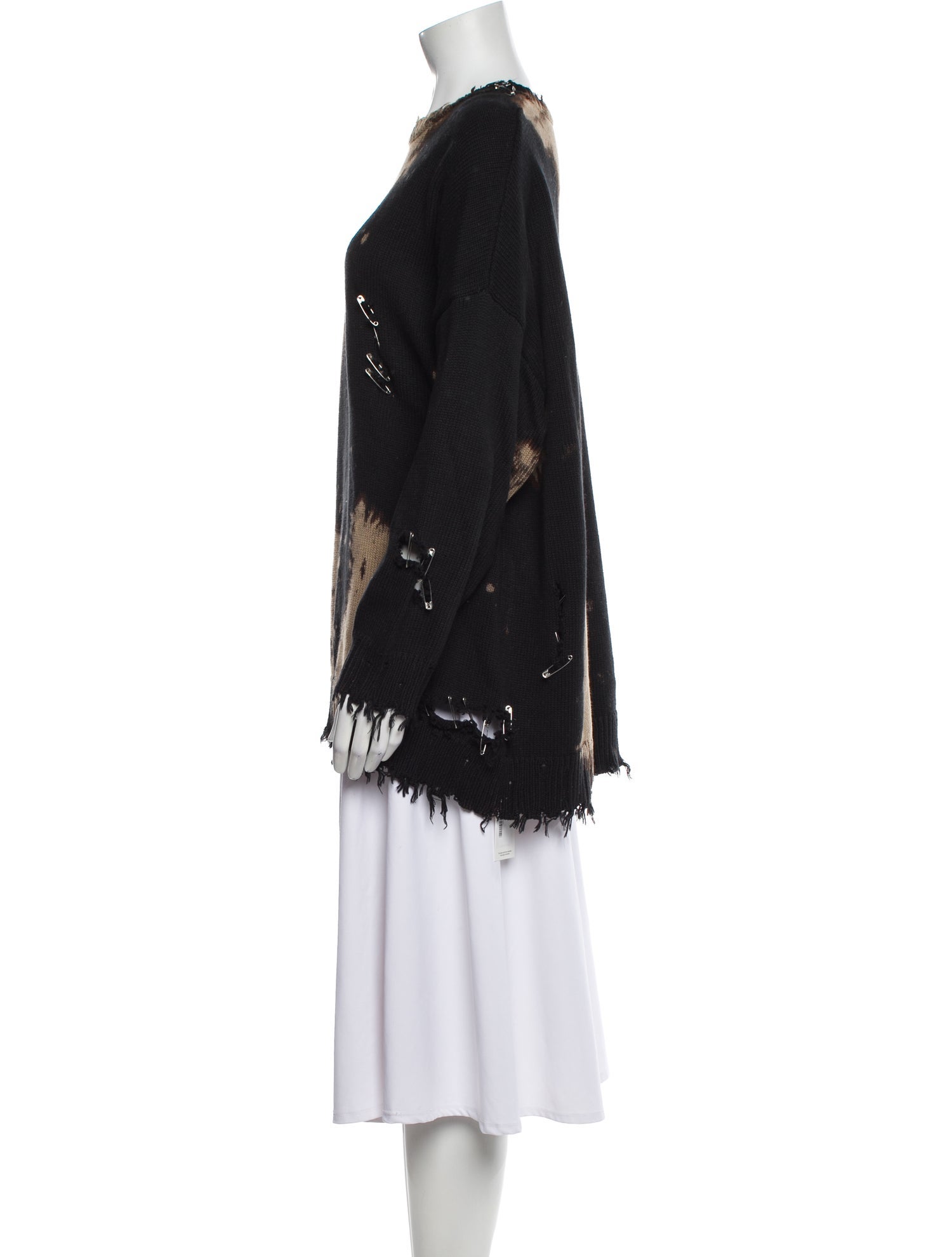 R13 Tie-Dye Print Scoop Neck Sweater