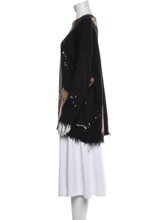 R13 Tie-Dye Print Scoop Neck Sweater