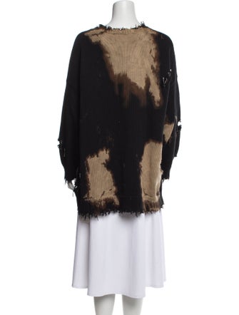 R13 Tie-Dye Print Scoop Neck Sweater