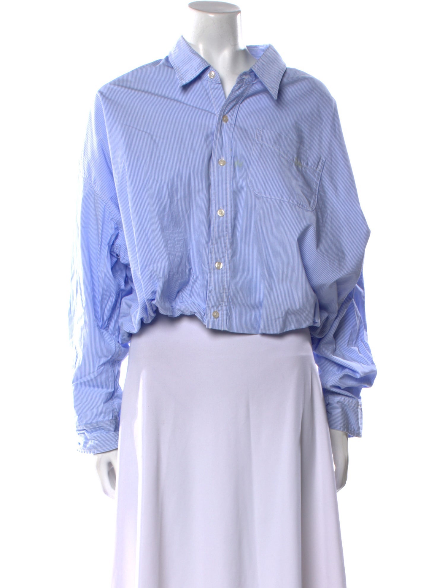 R13 Striped Long Sleeve Button-Up Top