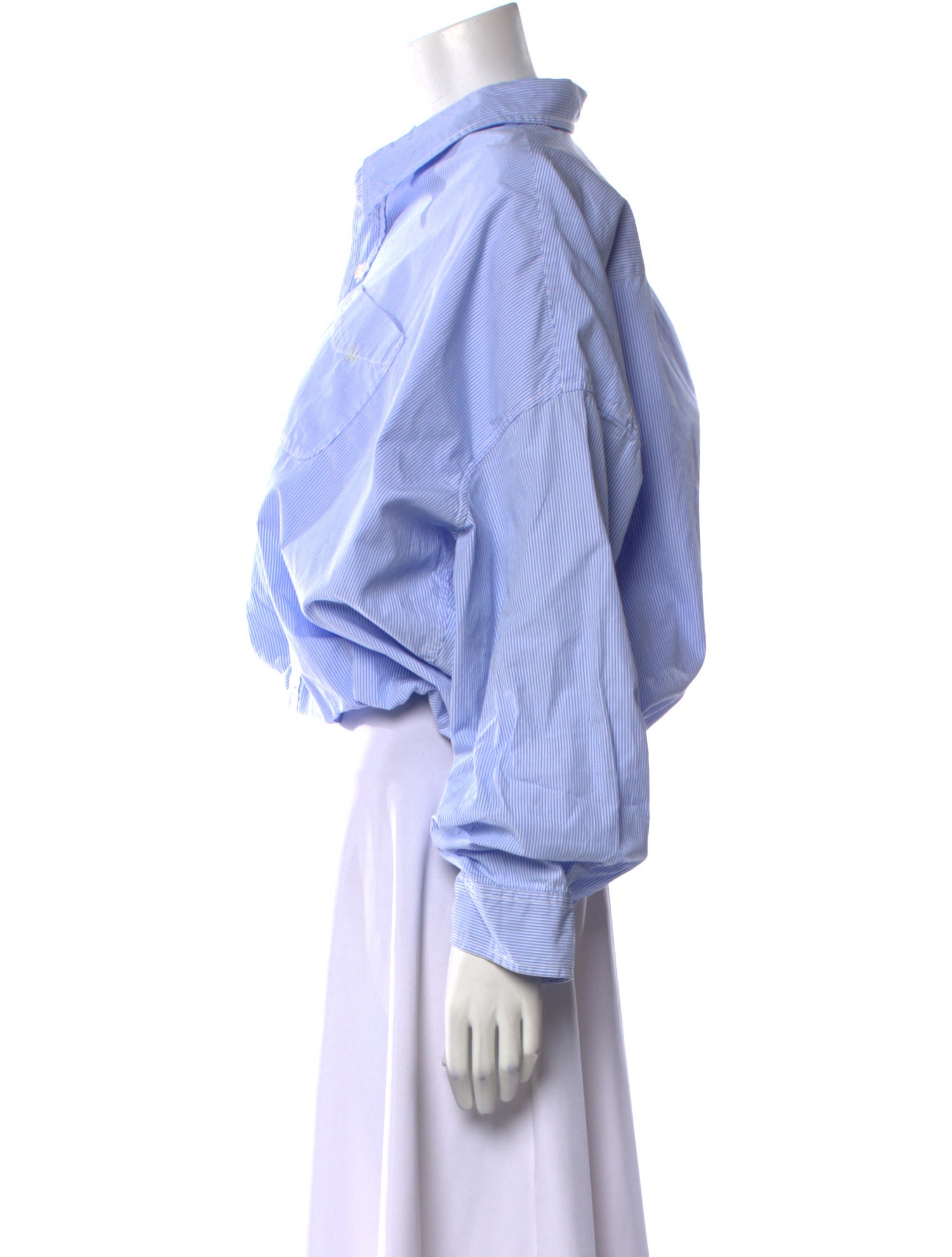 R13 Striped Long Sleeve Button-Up Top